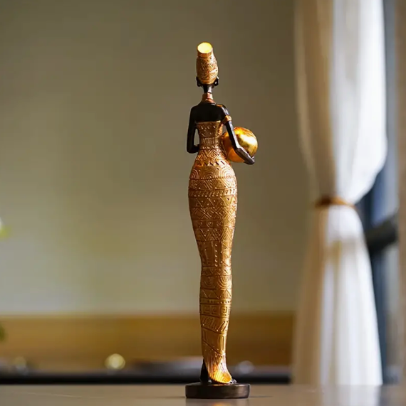 Graceful African Queen Figurine