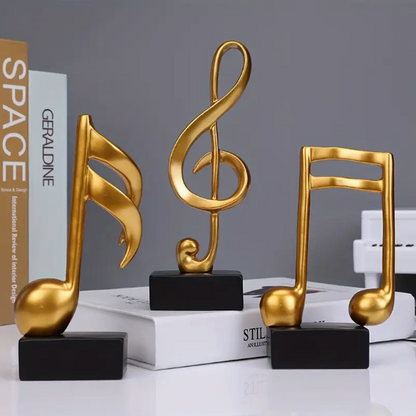 Golden Symphony: Music Note Sculpture Set