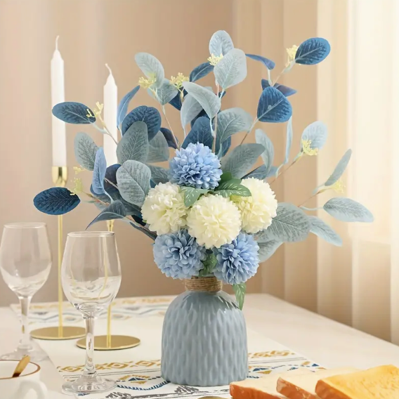 Elegant Serenity Blue Artificial Floral Arrangement