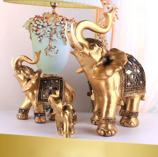 Regal Golden Elephant Family Set