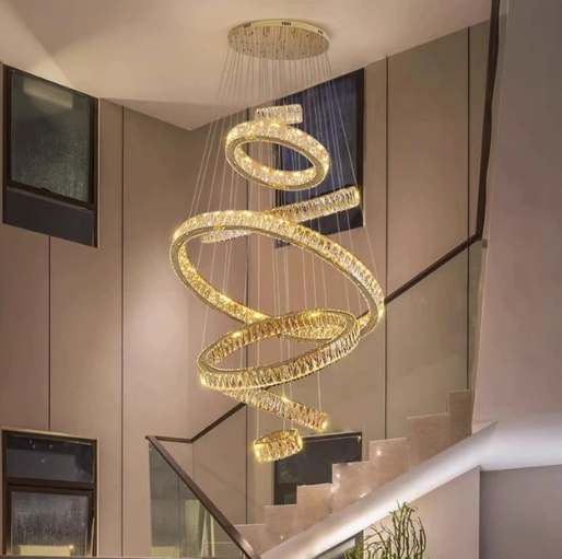 Helix of Light: Contemporary Spiral Chandelier