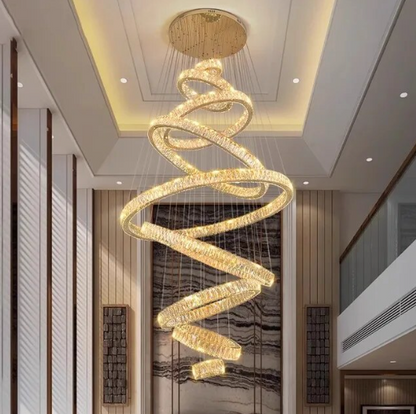 Helix of Light: Contemporary Spiral Chandelier