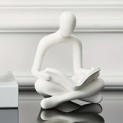 Contemplative Reader Abstract Sculpture